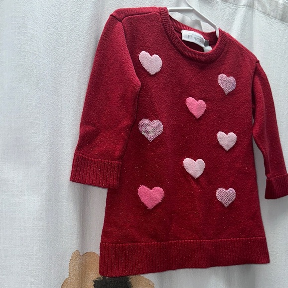 The Children's Place Red Dress with Pink and White Hearts - Picture 4 of 12